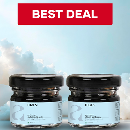 Mars Pure Himalayan Shilajit Gold Resin: Powered with Ashwagandha, Maca Root & Black Musli