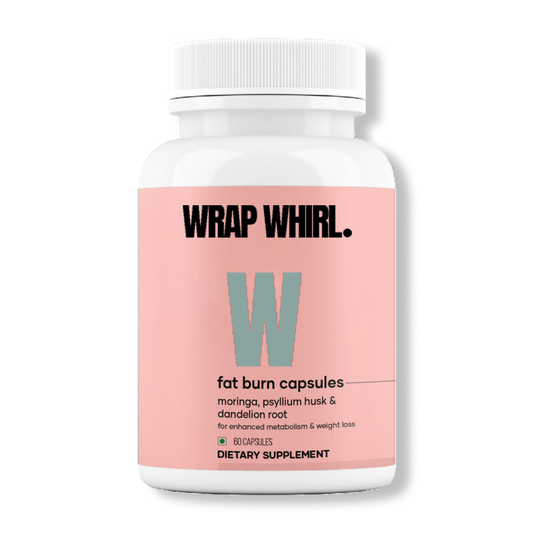 Wrap Whirl Fat Burn Capsules : Powered With Psyllium Husk, Moringa & Dandelion Root