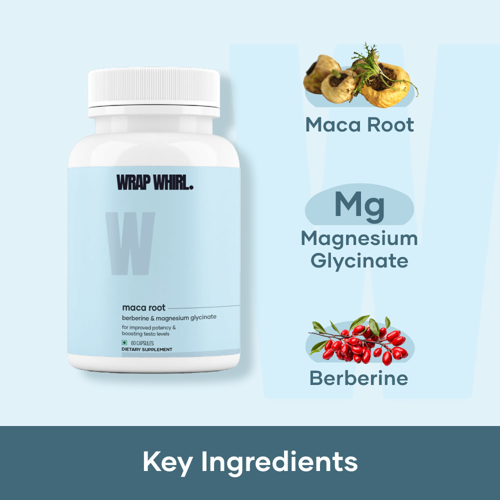 Wrap Whirl Maca Root Caps (Ginseng): Powered With Magnesium & Berberine