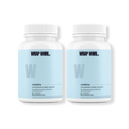 Wrap Whirl Micronized Creatine Monohydrate Caps: Powered with Shilajit (120 N)