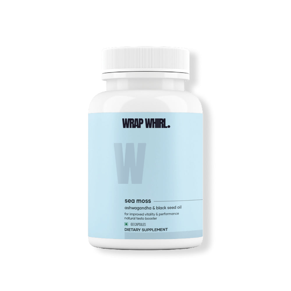 Wrap Whirl Natural Sea Moss Caps: Powered with Ashwagandha, Black Seed, & Vitamin D3