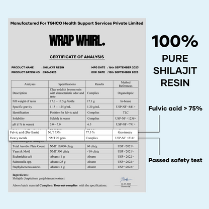 Wrap Whirl Pure Himalayan Shilajit (Resin) - 15g