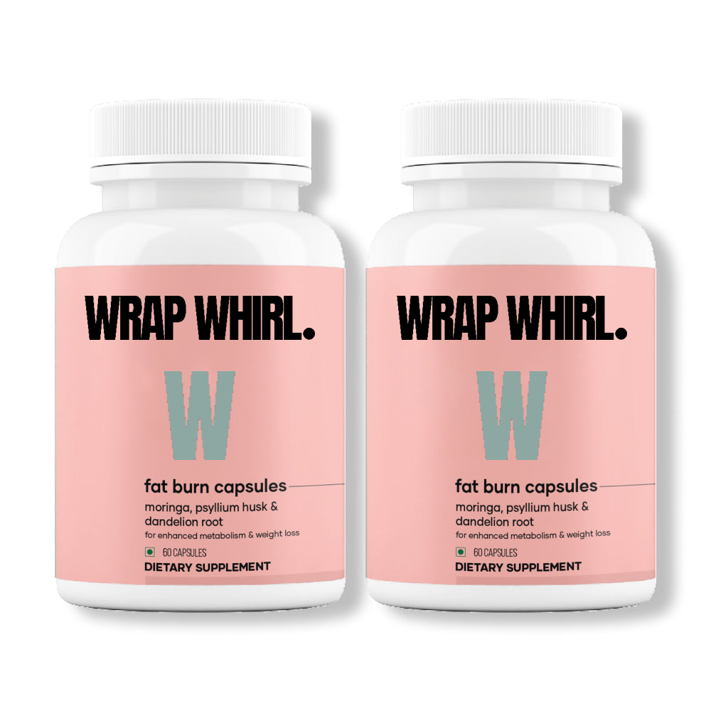 Wrap Whirl Fat Burn Capsules : Powered With Psyllium Husk, Moringa & Dandelion Root