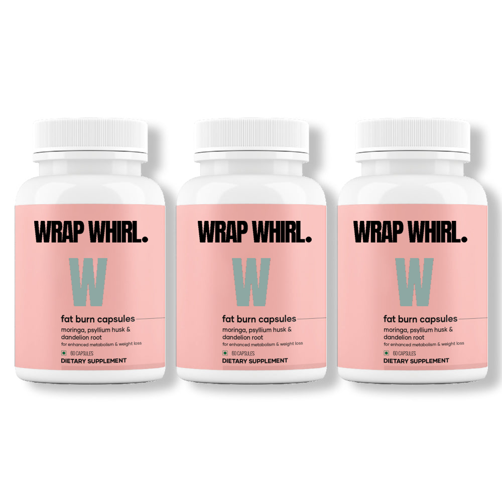 Wrap Whirl Fat Burn Capsules : Powered With Psyllium Husk, Moringa & Dandelion Root