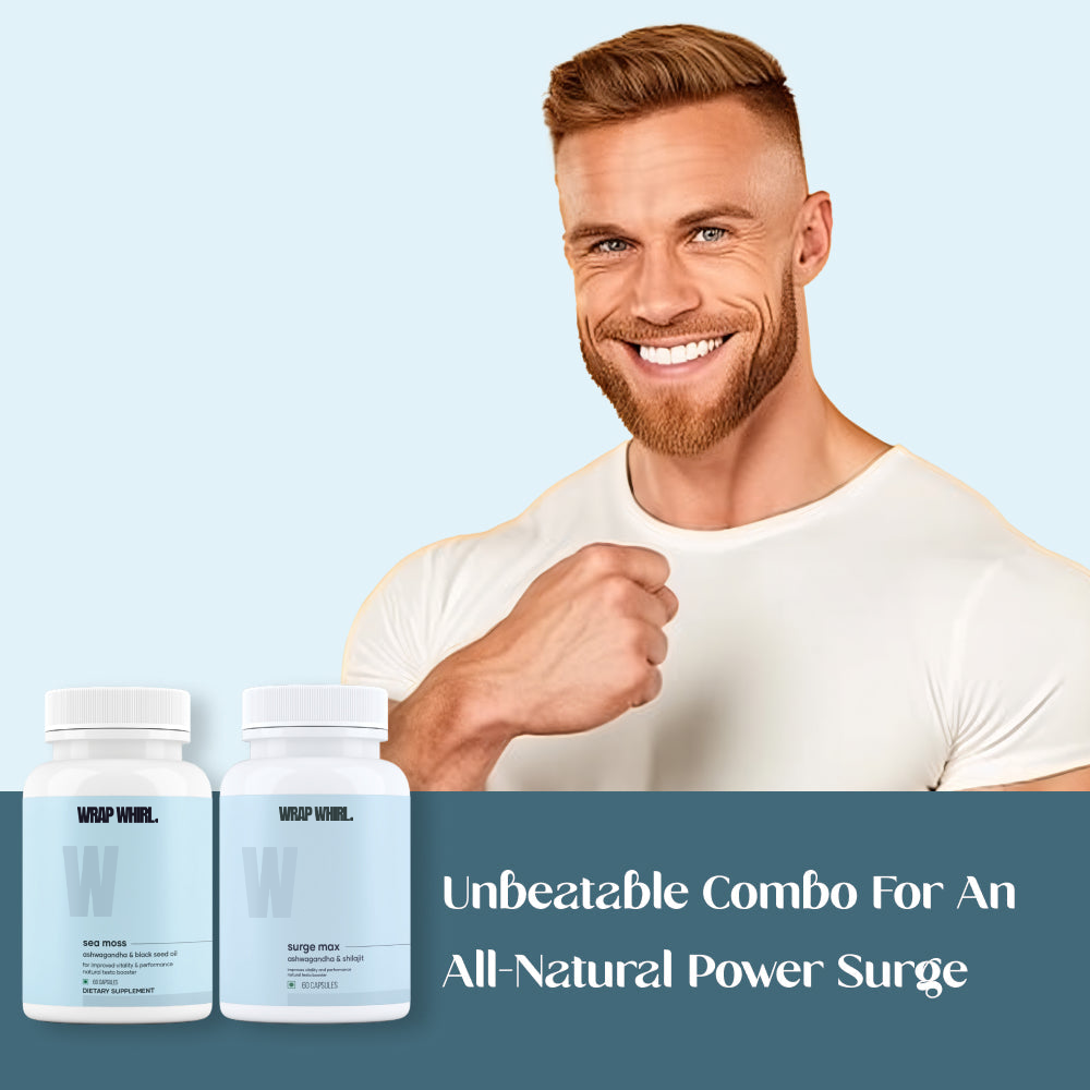 Power Surge Combo: Natural Ashwagandha & Natural Sea Moss Capsules