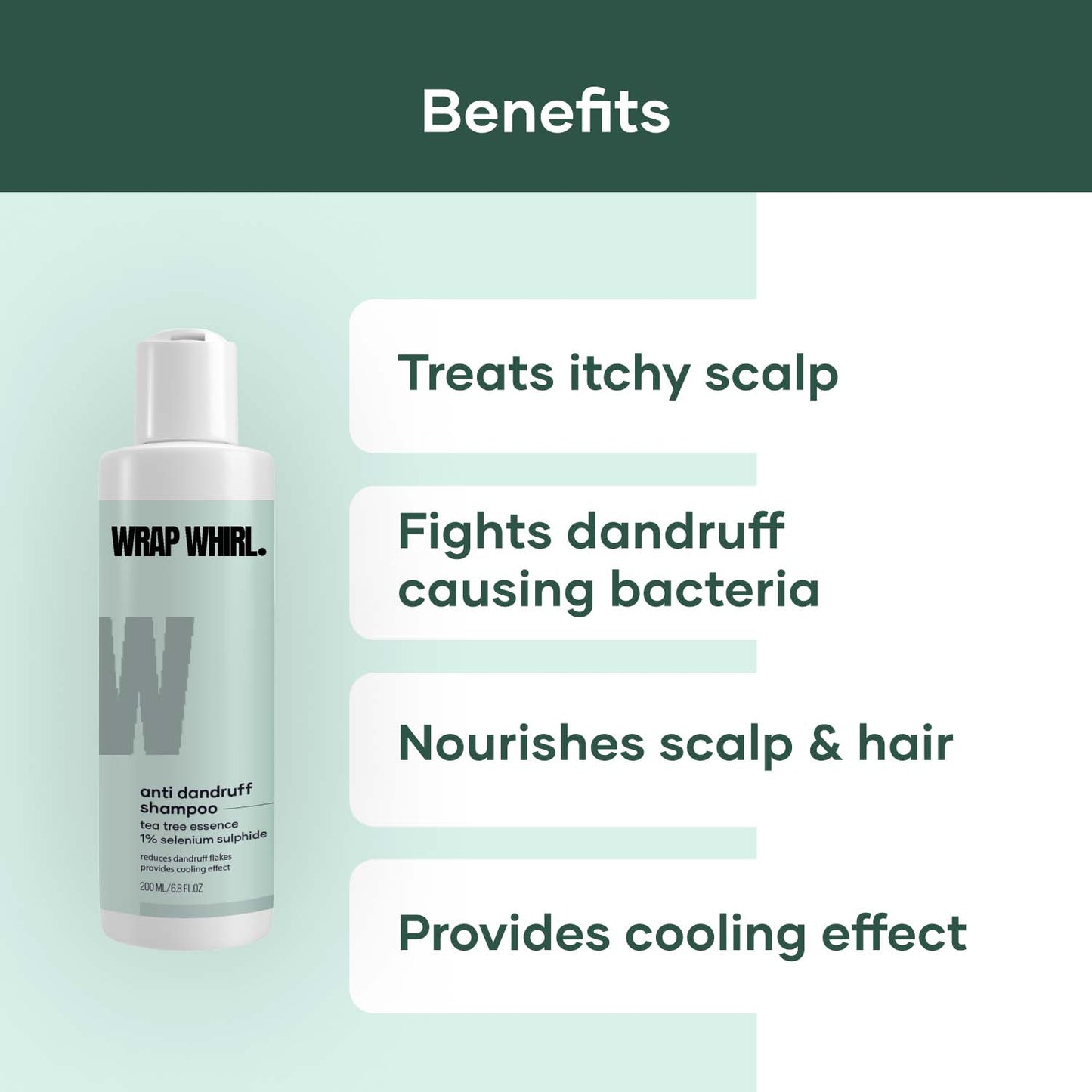 Wrap Whirl Anti-Dandruff Shampoo With Aloe Vera & Menthol