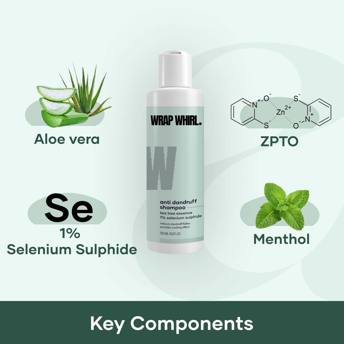 Wrap Whirl Anti-Dandruff Shampoo With Aloe Vera & Menthol