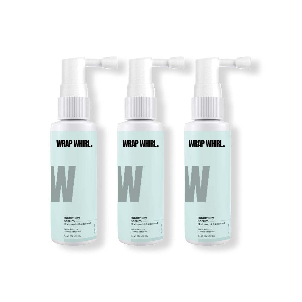 Wrap Whirl Rosemary Hair Growth Serum : Powered With Black Seed Oil, Castor Oil & Redensyl